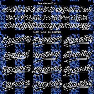 Custom Royal Black-White 3D Pattern Two-Button Unisex Softball Jersey