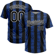 Load image into Gallery viewer, Custom Royal Black-White 3D Pattern Two-Button Unisex Softball Jersey
