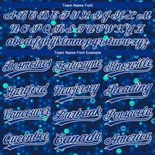 Load image into Gallery viewer, Custom Navy Royal-Light Blue 3D Pattern Two-Button Unisex Softball Jersey
