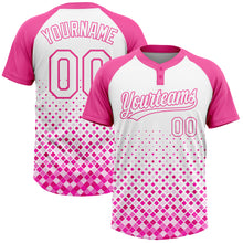 Load image into Gallery viewer, Custom Pink White 3D Pattern Two-Button Unisex Softball Jersey
