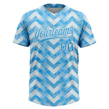 Load image into Gallery viewer, Custom White Light Blue 3D Pattern Two-Button Unisex Softball Jersey
