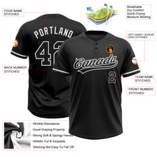 Load image into Gallery viewer, Custom Black Black-White Two-Button Unisex Softball Jersey
