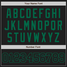 Load image into Gallery viewer, Custom Black Black-Kelly Green Two-Button Unisex Softball Jersey
