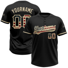 Load image into Gallery viewer, Custom Black Vintage USA Flag-City Cream Two-Button Unisex Softball Jersey
