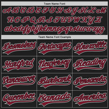 Load image into Gallery viewer, Custom Black Crimson-White Two-Button Unisex Softball Jersey
