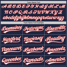 Load image into Gallery viewer, Custom Navy White-Red Two-Button Unisex Softball Jersey
