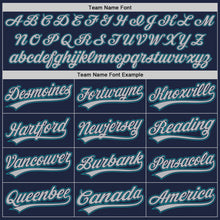 Load image into Gallery viewer, Custom Navy Gray-Teal Two-Button Unisex Softball Jersey
