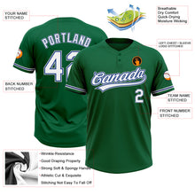 Load image into Gallery viewer, Custom Kelly Green White Royal-Gray Two-Button Unisex Softball Jersey
