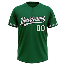 Load image into Gallery viewer, Custom Kelly Green White-Black Two-Button Unisex Softball Jersey
