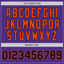 Load image into Gallery viewer, Custom Purple Black-Orange Two-Button Unisex Softball Jersey
