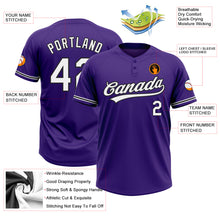 Load image into Gallery viewer, Custom Purple White-Black Two-Button Unisex Softball Jersey
