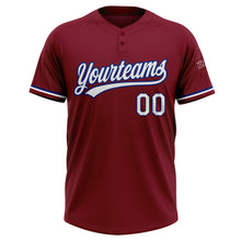 Load image into Gallery viewer, Custom Crimson White-Royal Two-Button Unisex Softball Jersey
