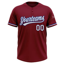 Load image into Gallery viewer, Custom Crimson White-Royal Two-Button Unisex Softball Jersey

