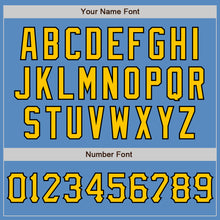 Load image into Gallery viewer, Custom Powder Blue Yellow-Black Two-Button Unisex Softball Jersey
