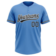 Load image into Gallery viewer, Custom Powder Blue Black-White Two-Button Unisex Softball Jersey
