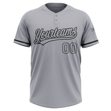 Load image into Gallery viewer, Custom Gray Black Two-Button Unisex Softball Jersey
