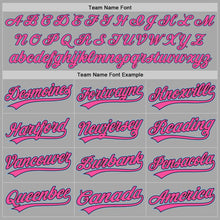 Load image into Gallery viewer, Custom Gray Light Blue Black-Pink Two-Button Unisex Softball Jersey
