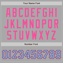 Load image into Gallery viewer, Custom Gray Light Blue Black-Pink Two-Button Unisex Softball Jersey
