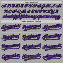 Load image into Gallery viewer, Custom Gray Purple-Black Two-Button Unisex Softball Jersey
