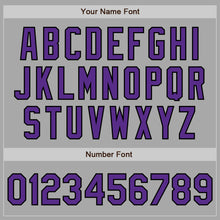 Load image into Gallery viewer, Custom Gray Purple-Black Two-Button Unisex Softball Jersey
