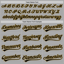 Load image into Gallery viewer, Custom Gray Black-Old Gold Two-Button Unisex Softball Jersey

