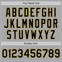 Load image into Gallery viewer, Custom Gray Black-Old Gold Two-Button Unisex Softball Jersey
