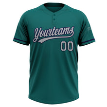 Load image into Gallery viewer, Custom Teal Gray-Navy Two-Button Unisex Softball Jersey
