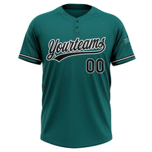 Load image into Gallery viewer, Custom Teal Black-White Two-Button Unisex Softball Jersey
