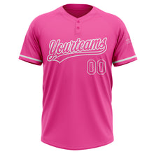 Load image into Gallery viewer, Custom Pink White Two-Button Unisex Softball Jersey
