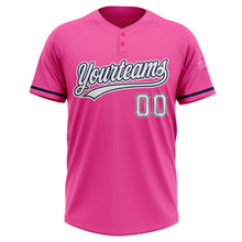 Load image into Gallery viewer, Custom Pink White-Navy Two-Button Unisex Softball Jersey
