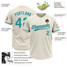 Load image into Gallery viewer, Custom Cream Teal-Gray Two-Button Unisex Softball Jersey
