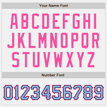 Load image into Gallery viewer, Custom White Light Blue Black-Pink Two-Button Unisex Softball Jersey
