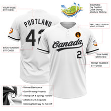 Load image into Gallery viewer, Custom White Black-Gray Two-Button Unisex Softball Jersey
