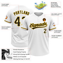 Load image into Gallery viewer, Custom White Black-Gold Two-Button Unisex Softball Jersey
