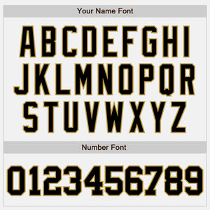 Custom White Black-Old Gold Two-Button Unisex Softball Jersey