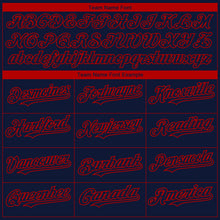 Load image into Gallery viewer, Custom Navy Red-White 3D American Flag Fashion Two-Button Unisex Softball Jersey

