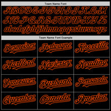 Load image into Gallery viewer, Custom Black Steel Gray Splash Ink Orange Authentic Baseball Jersey

