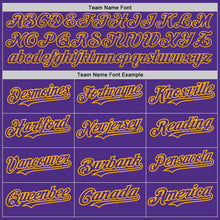 Load image into Gallery viewer, Custom Purple Steel Gray Splash Ink Gold Authentic Baseball Jersey
