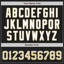 Load image into Gallery viewer, Custom Black Vegas Gold-Gray Authentic Split Fashion Baseball Jersey
