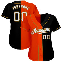 Load image into Gallery viewer, Custom Black White-Orange Authentic Split Fashion Baseball Jersey
