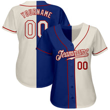 Load image into Gallery viewer, Custom Royal Cream-Red Authentic Split Fashion Baseball Jersey
