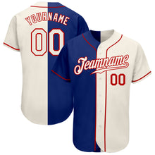 Load image into Gallery viewer, Custom Royal Cream-Red Authentic Split Fashion Baseball Jersey
