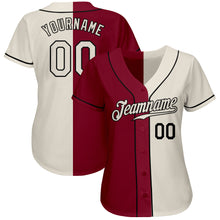 Load image into Gallery viewer, Custom Crimson Cream-Black Authentic Split Fashion Baseball Jersey
