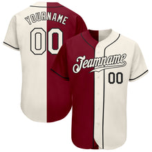 Load image into Gallery viewer, Custom Crimson Cream-Black Authentic Split Fashion Baseball Jersey
