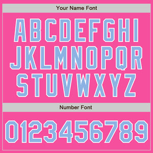 Custom Pink Light Blue-White Authentic Split Fashion Baseball Jersey