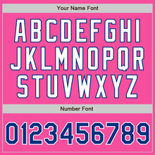 Load image into Gallery viewer, Custom Pink Royal-Light Blue Authentic Split Fashion Baseball Jersey
