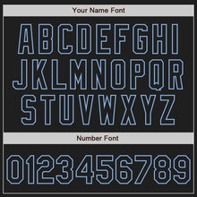 Load image into Gallery viewer, Custom Black Black White-Light Blue Authentic Split Fashion Baseball Jersey
