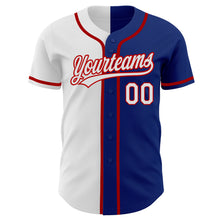 Load image into Gallery viewer, Custom Royal White-Red Authentic Split Fashion Baseball Jersey

