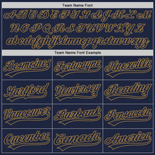 Load image into Gallery viewer, Custom Navy Navy White-Old Gold Authentic Split Fashion Baseball Jersey
