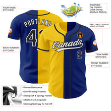 Load image into Gallery viewer, Custom Royal Black-Yellow Authentic Split Fashion Baseball Jersey
